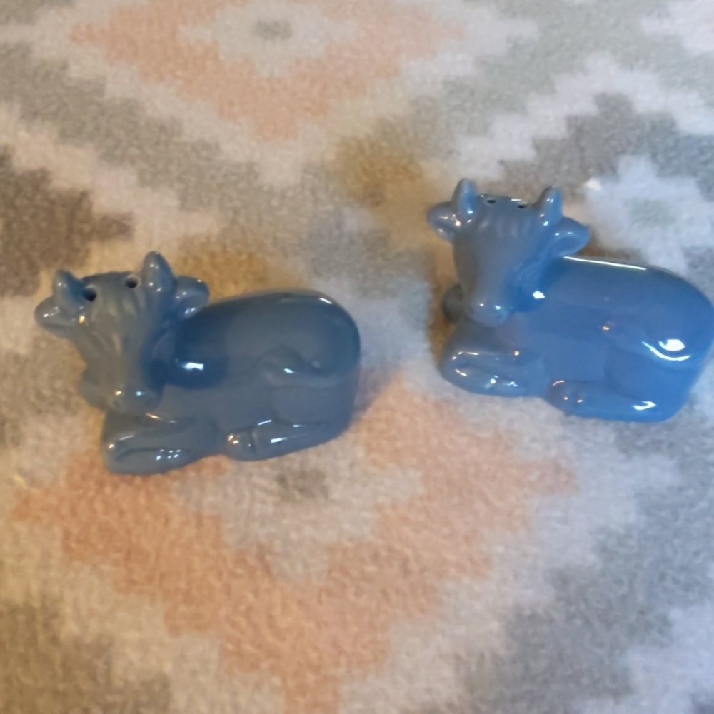 Glass Cow Salt and Pepper Shakers